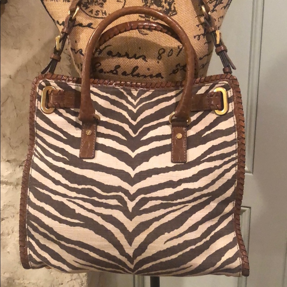 Michael Kors “Hamilton” Zebra Canvas Bag - Picture 6 of 8